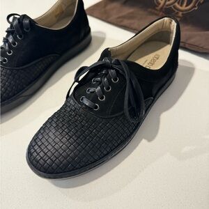 Roberto Cavalli Leather Sneakers with woven toe detail